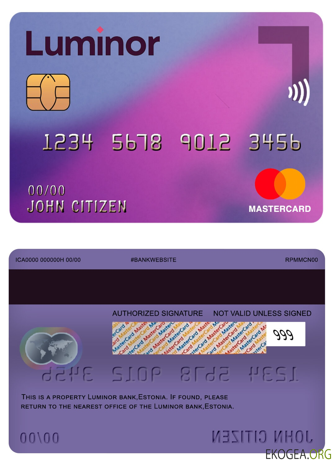 EstonieLluminor bank mastercard